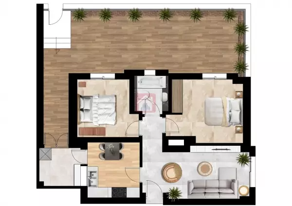 Exclusif Vente Appartement S2 meublé avec terrasse Lac 2