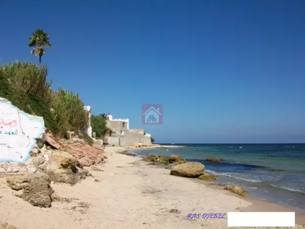 Terrain pieds dans l'eau de 5 hectares à Ras Jebel